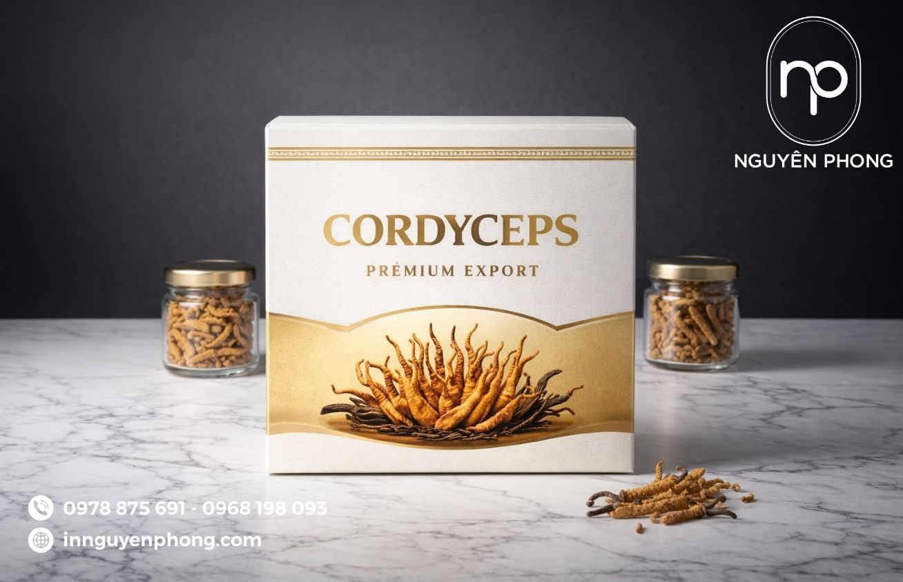 Mẫu hộp mềm đựng đông trùng hạ thảo 